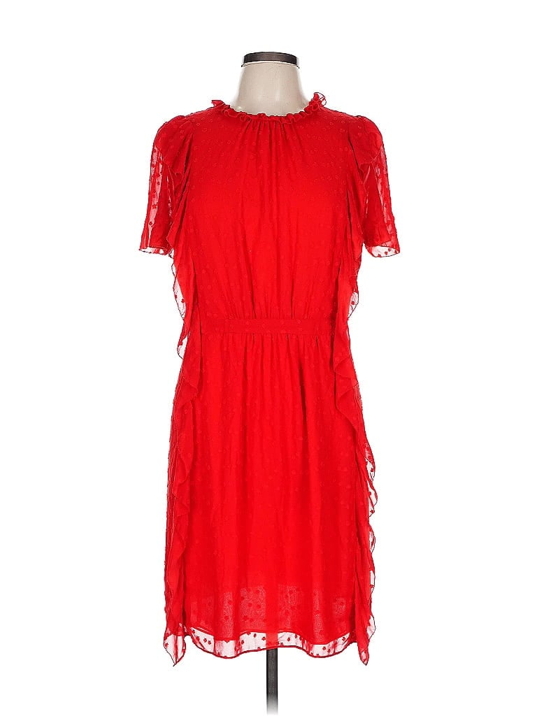 ML Monique Lhuillier 100% Polyester Red Cocktail Dress Size 12 - photo 1