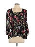 Dolan 100% Polyester Black 3/4 Sleeve Blouse Size L - photo 1