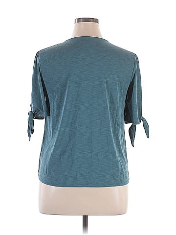 Green Envelope 3/4 Sleeve Top (view 2)