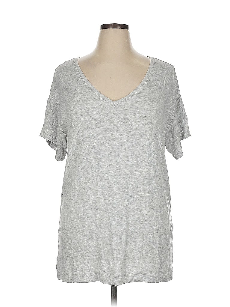 Lou & Grey Gray Short Sleeve T-Shirt Size XL - photo 1