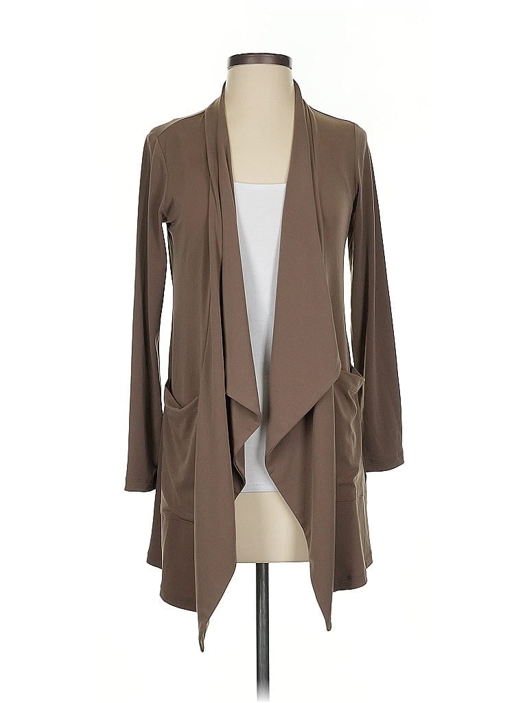 Pre-owned Susan Graver Cardigan Sweater In Brown