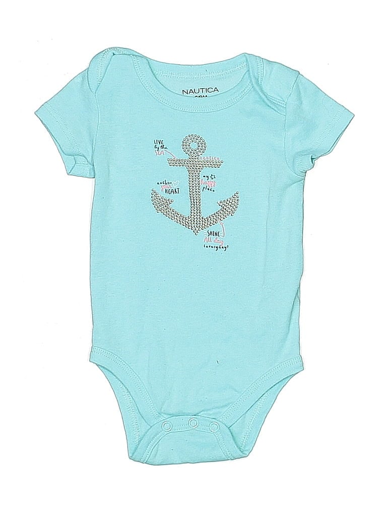 Click to view more detailed imagery on our partner's website Pre-owned Nautica Babies' Short Sleeve Onesie In Blue