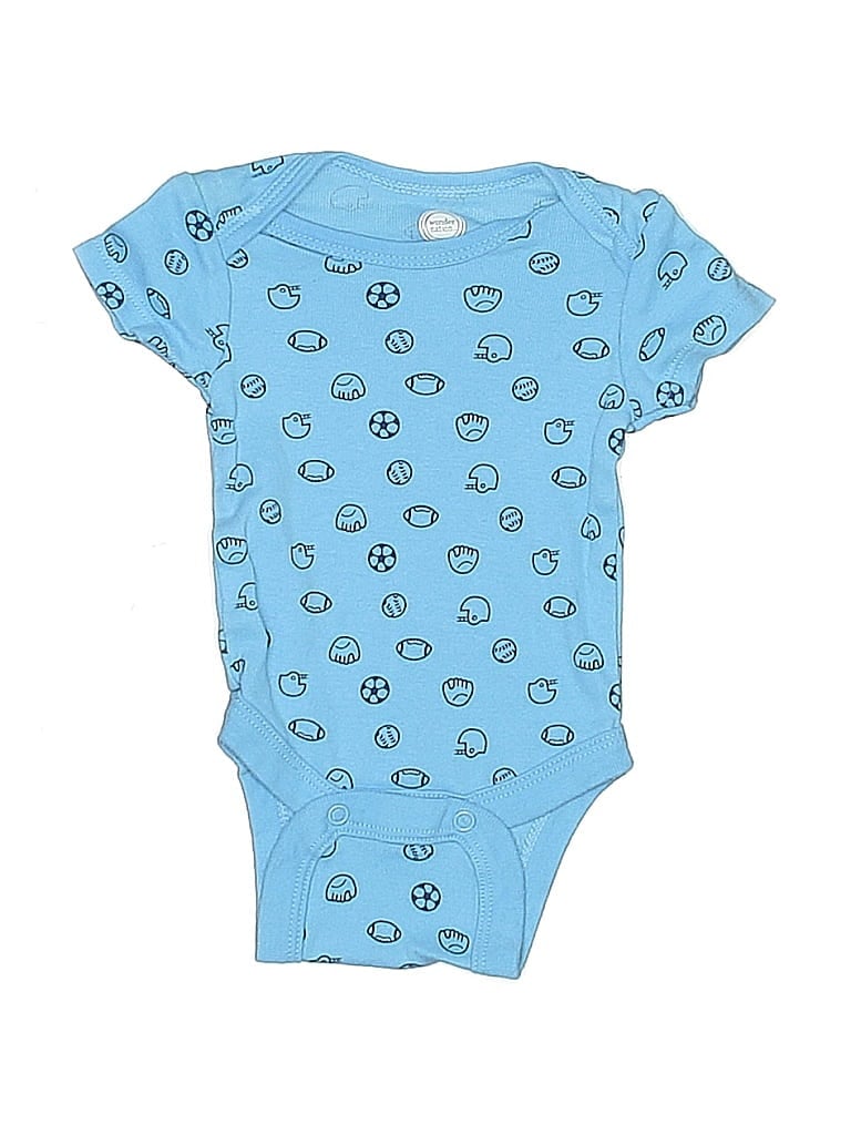 Click to view more detailed imagery on our partner's website Pre-owned Wonder Nation Babies' Short Sleeve Onesie In Blue