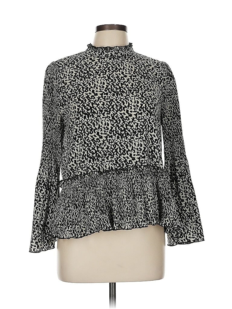 Pre-owned Thml Long Sleeve Blouse In Black