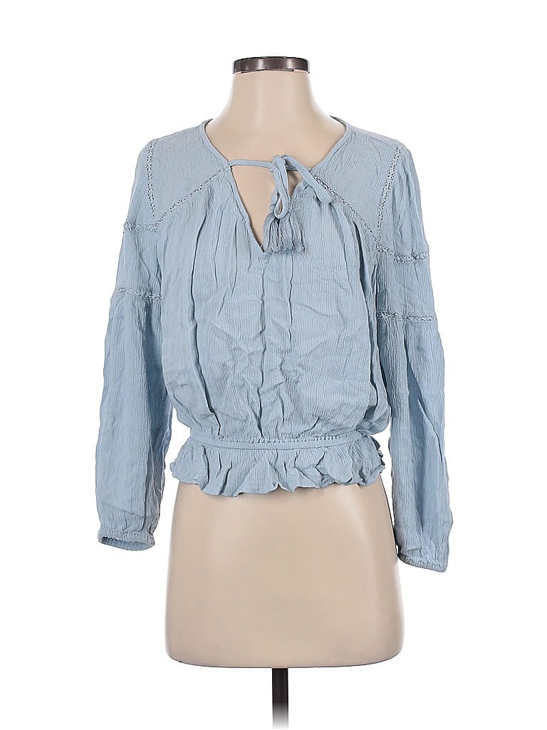 Pre-owned American Eagle Outfitters 3/4 Sleeve Blouse In Blue