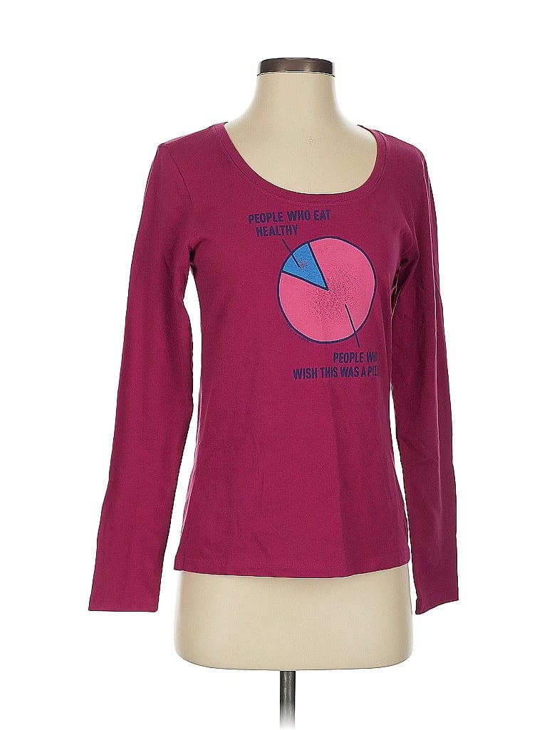 Life Is Good 100% Cotton Burgundy Pink Long Sleeve T-Shirt Size XS - photo 1