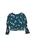 Justice 100% Recycled Polyester Teal 3/4 Sleeve Blouse Size 10 - photo 2