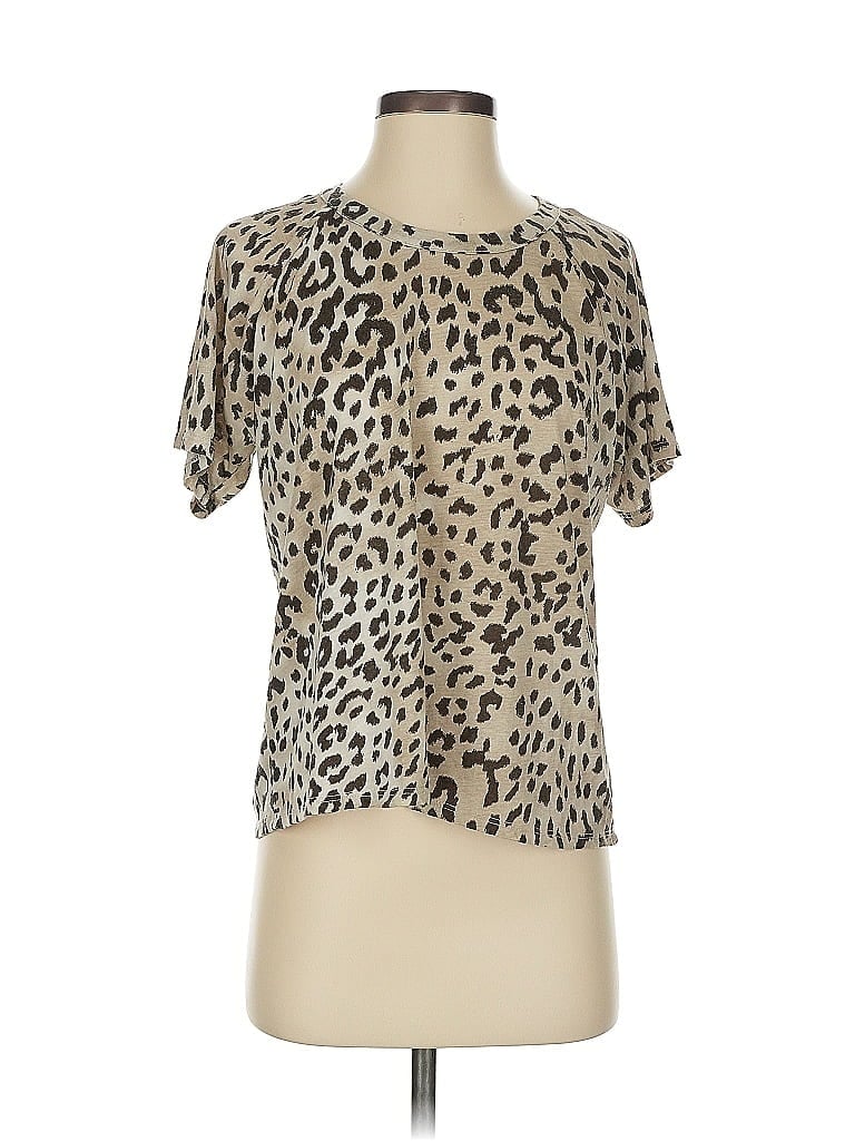 Chaser Animal Print Tan Short Sleeve T-Shirt Size S - photo 1