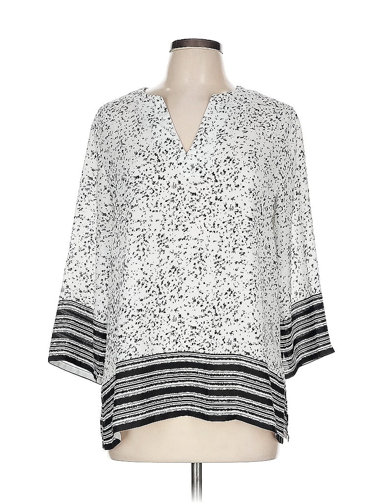 Violet & Claire 100% Polyester White 3/4 Sleeve Blouse Size L - photo 1