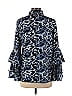 A.Z.I Jeans 100% Polyester Animal Print Blue Long Sleeve Blouse Size L - photo 2