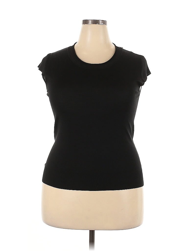Piazza Sempione Black Short Sleeve Top Size 2X - photo 1