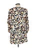 Veronica M. Print Orange Casual Dress Size L - photo 2