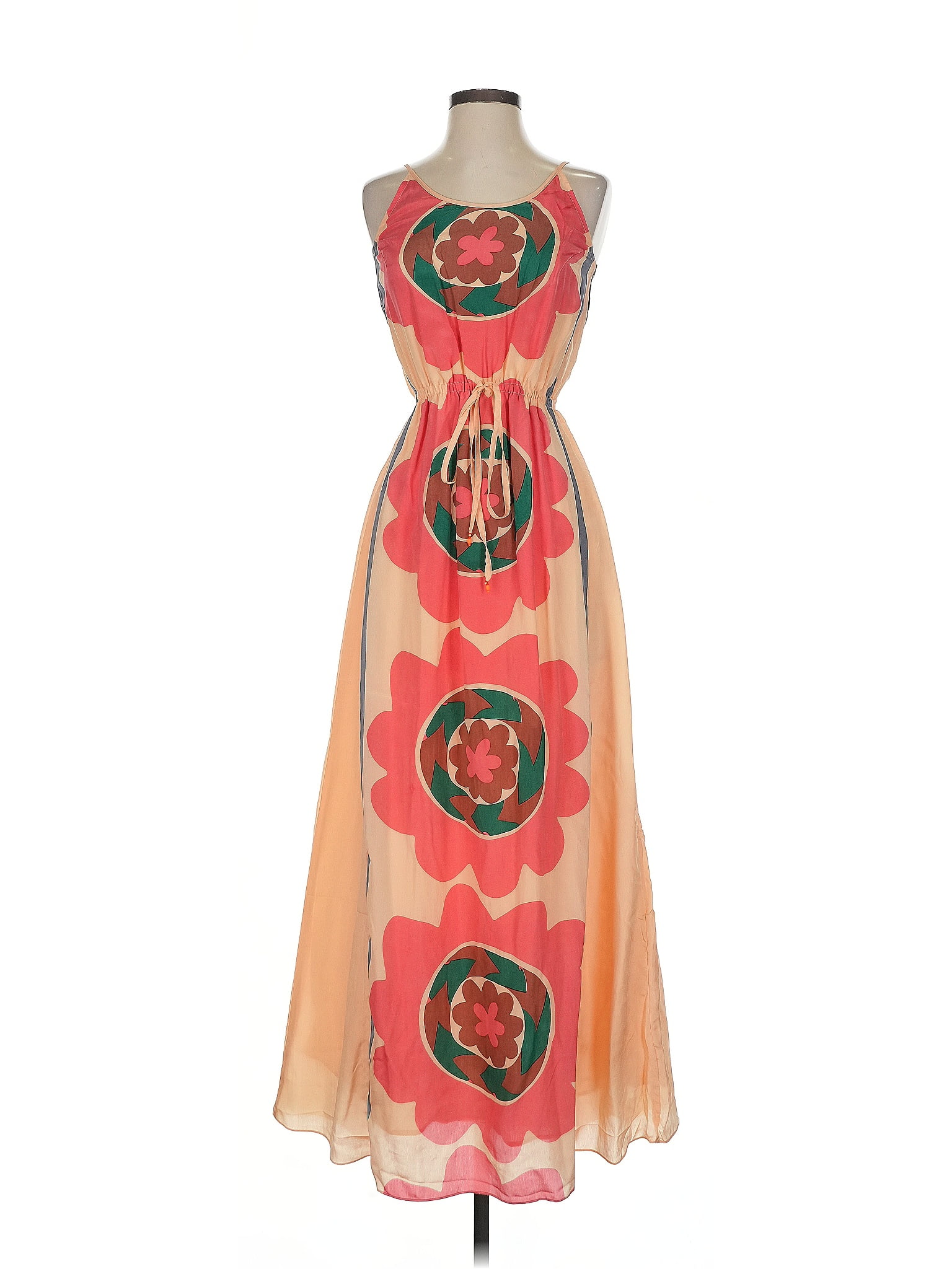 Anupamaa 100% Silk Orange Tan Cocktail Dress Size XXS (petite)
