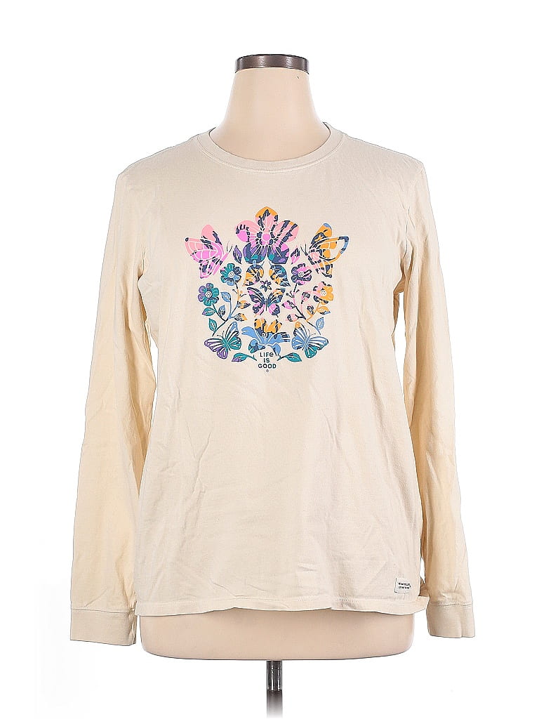 Life Is Good Tan Long Sleeve T-Shirt Size XL - photo 1