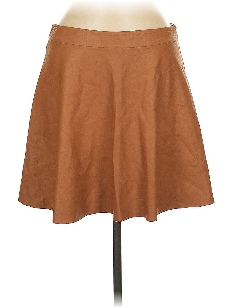 Joie Solid Tan Faux Leather Skirt Size M - photo 1