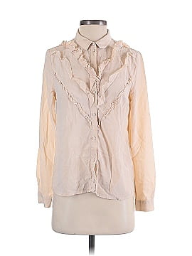Sézane Long Sleeve Silk Top