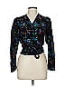 Tanya Taylor Floral Blue Black Long Sleeve Blouse Size 6 - photo 1