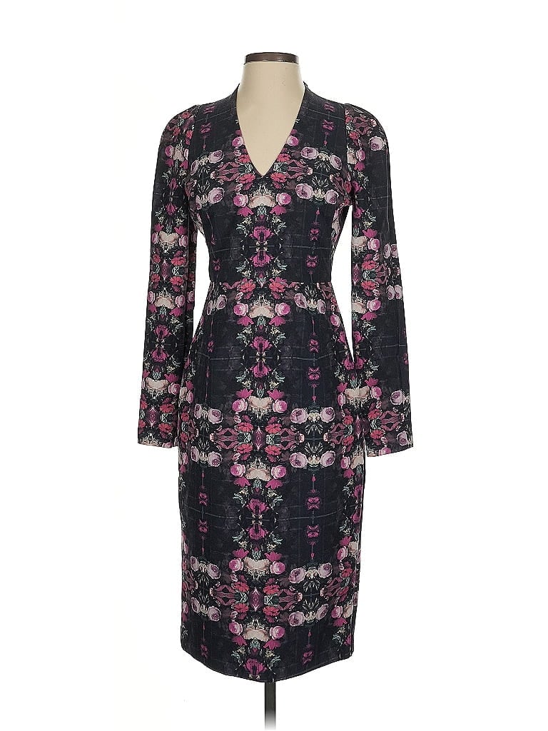 Black Halo Print Black Cocktail Dress Size 2 - photo 1