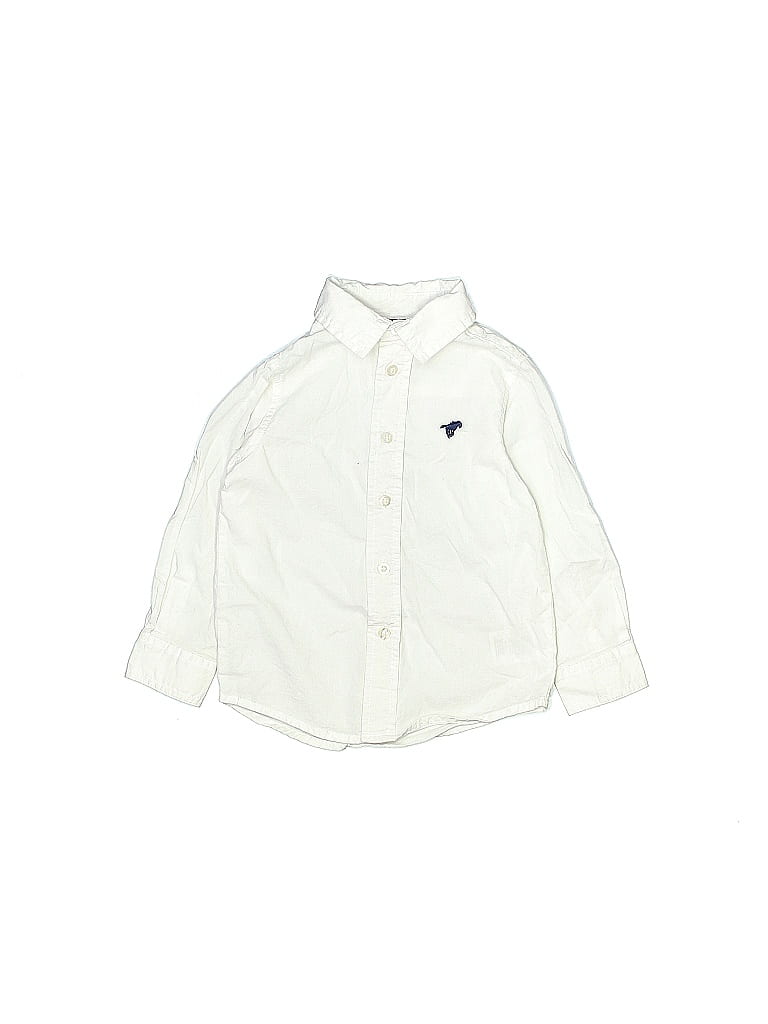 Wrangler Jeans Co 100% Cotton Solid Ivory Long Sleeve Button-Down Shirt Size 3T - photo 1