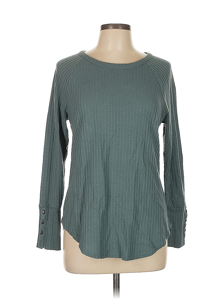 Chaser Teal Long Sleeve Top Size L - photo 1