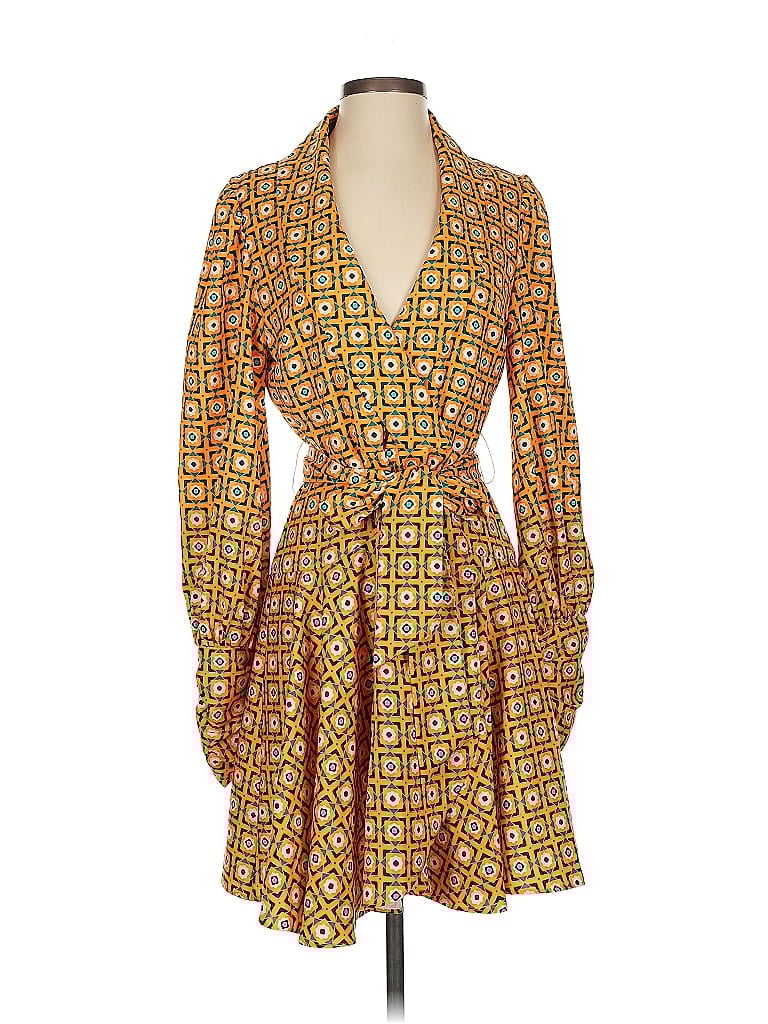 Alexia Admor 100% Polyester Orange Yellow Casual Dress Size 4 - photo 1