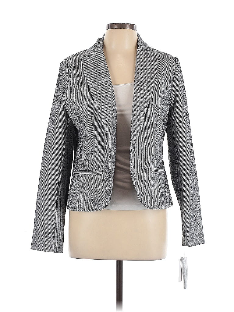 Amanda + Chelsea Chevron-herringbone Gray Blazer Size L - photo 1
