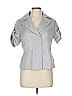 Akris Punto Silver Short Sleeve Blouse Size 10 - photo 1