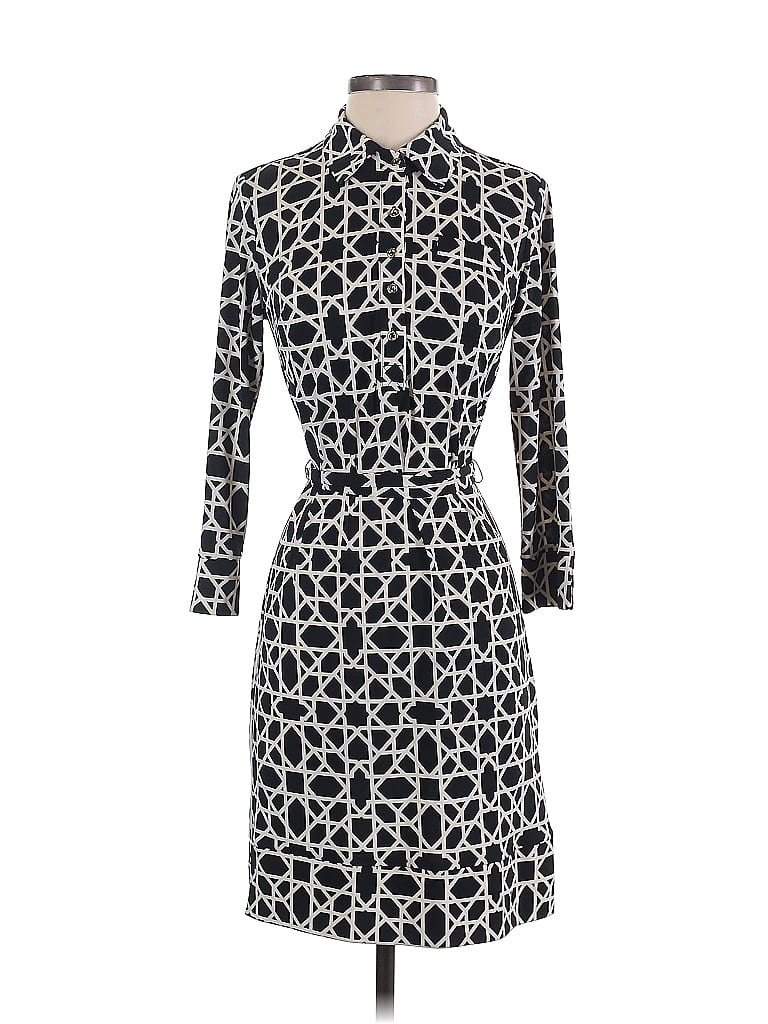 Donna Morgan Print Black Casual Dress Size 2 - photo 1
