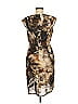 Piazza Sempione 100% Silk Graphic Brown Black Cocktail Dress Size EU (IT) 44 / US 8 - photo 2
