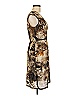 Piazza Sempione 100% Silk Graphic Brown Black Cocktail Dress Size EU (IT) 44 / US 8 - photo 4
