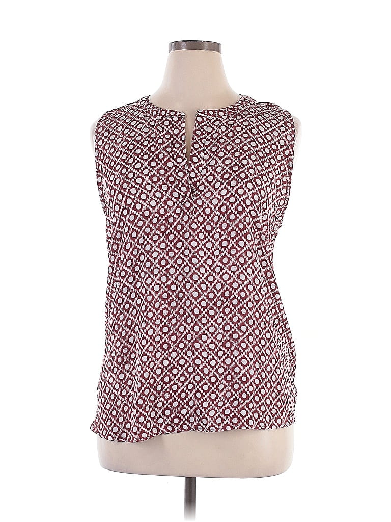 Ann Taylor LOFT 100% Rayon Burgundy Sleeveless Blouse Size XL - photo 1