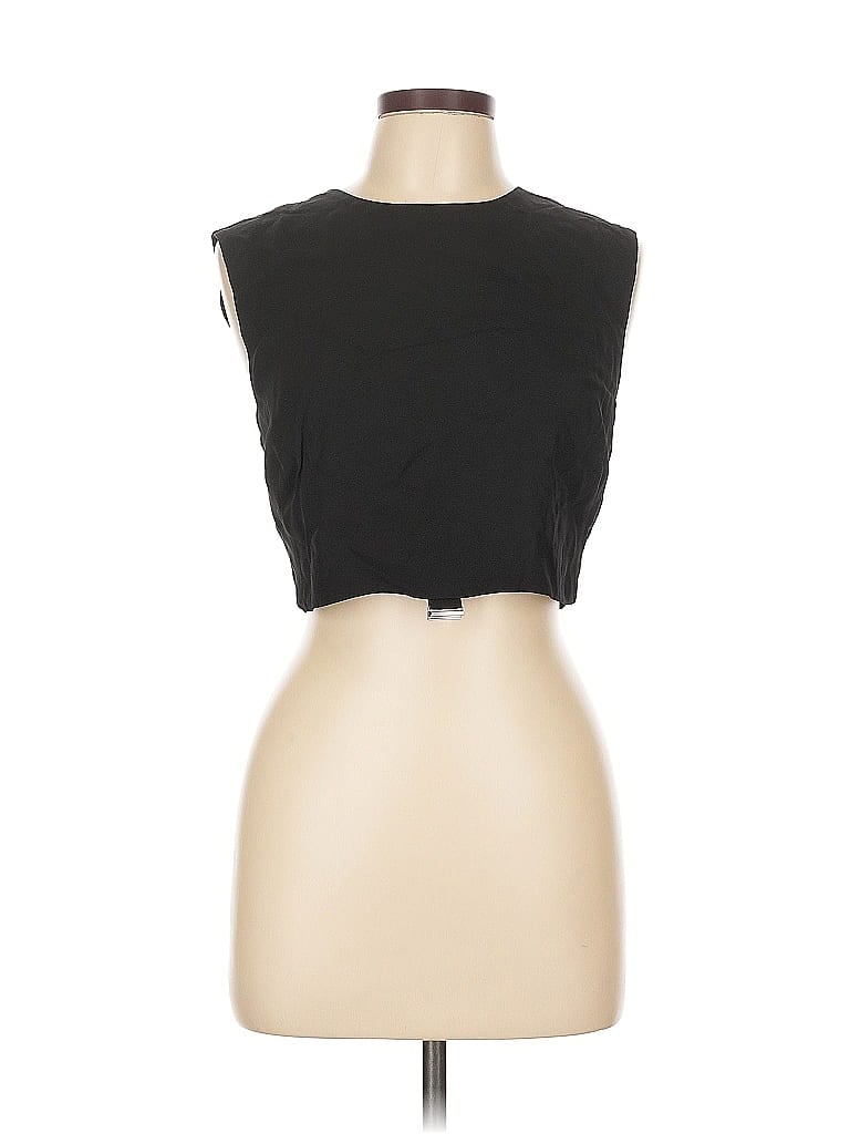 ST AGNI Pre-owned Sleeveless Top Black Keyhole Neckline Tops