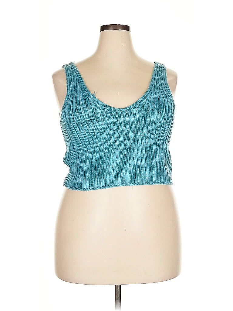 The Drop Tank Top Teal Strapless Neckline Tops In Blue