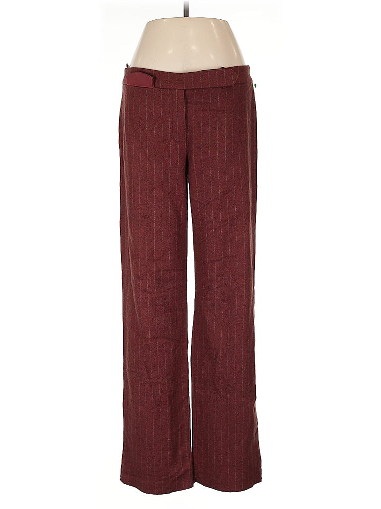 Piazza Sempione Tweed Burgundy Brown Dress Pants Size EU (IT) 44 / US 8 - photo 1