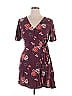 Xhilaration 100% Rayon Floral Burgundy Casual Dress Size XL - photo 1