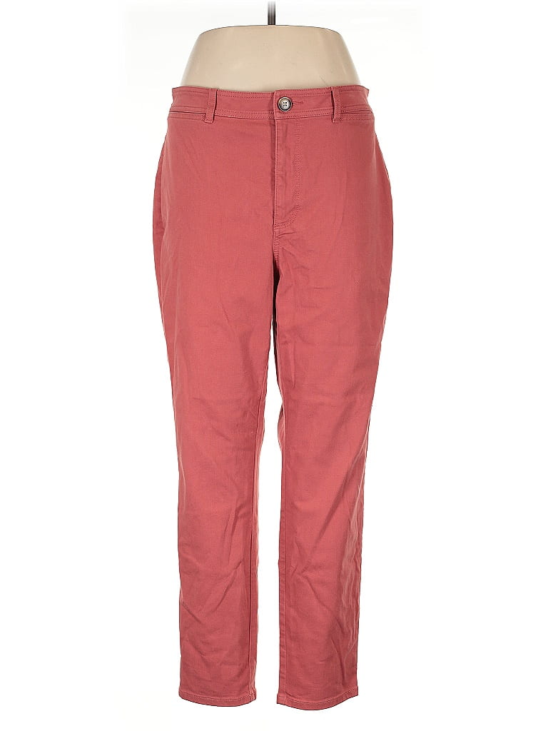 Ann Taylor LOFT Solid Red Orange Casual Pants Size 12 - photo 1
