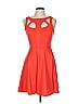 Lush Solid Orange Cocktail Dress Size M - photo 1