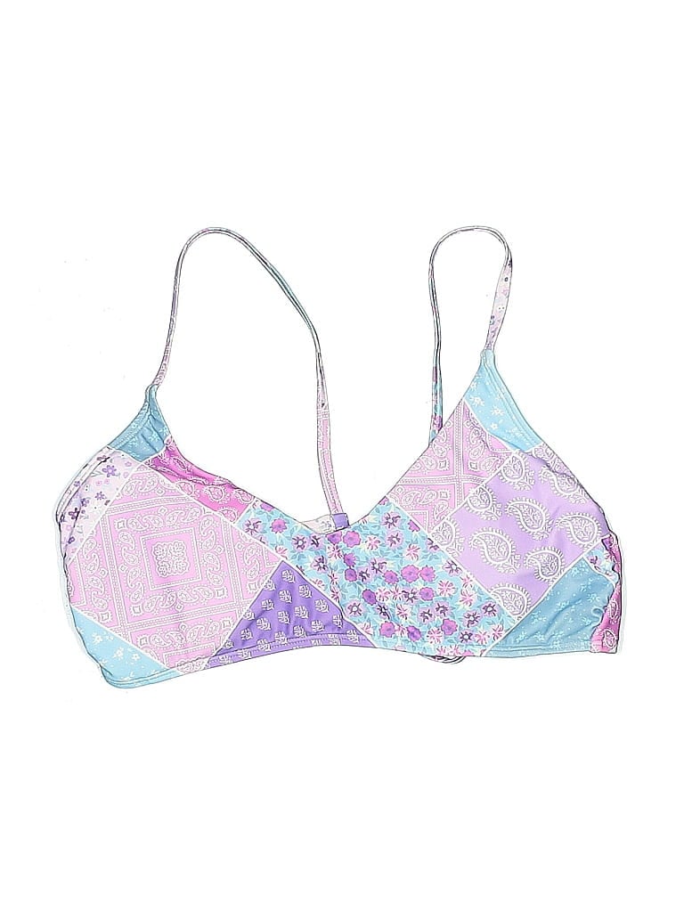 Xhilaration 100% Recycled Plastic Paisley Purple Swimsuit Top Size L - photo 1