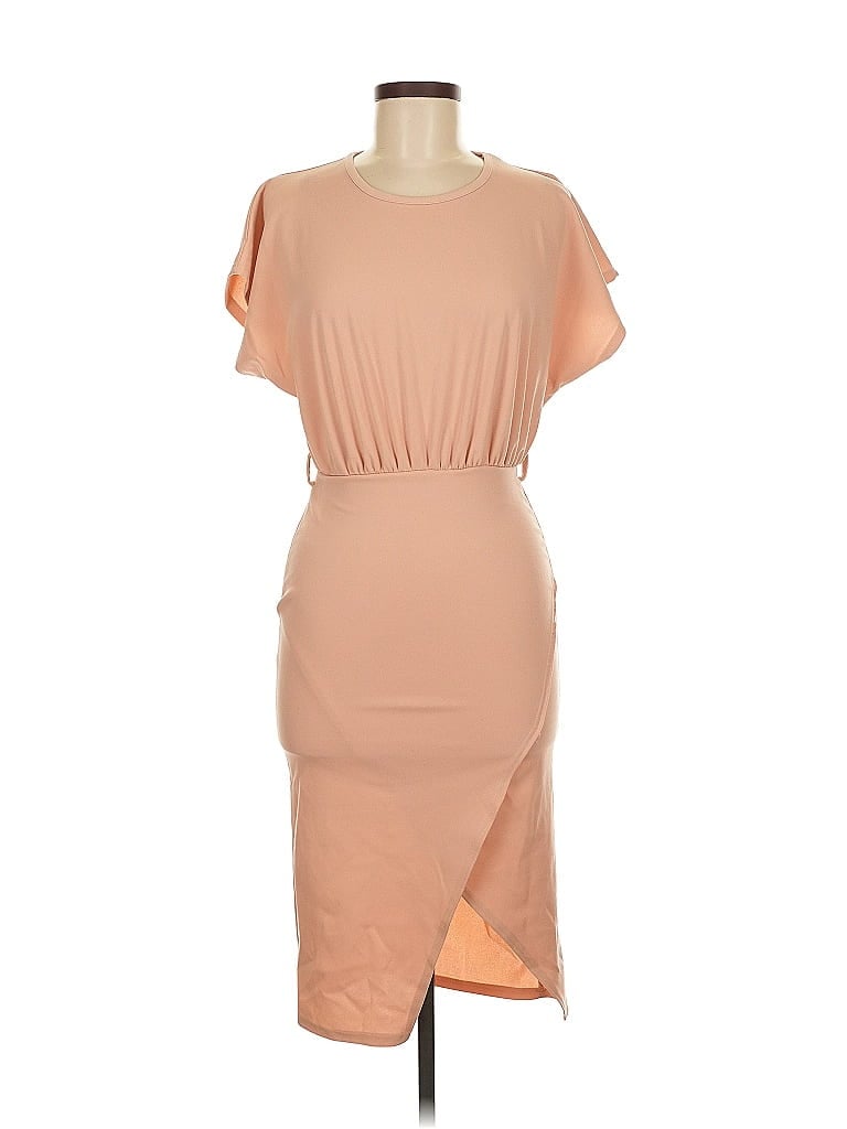 Pre-owned Prettylittlething Cocktail Dress In Brown