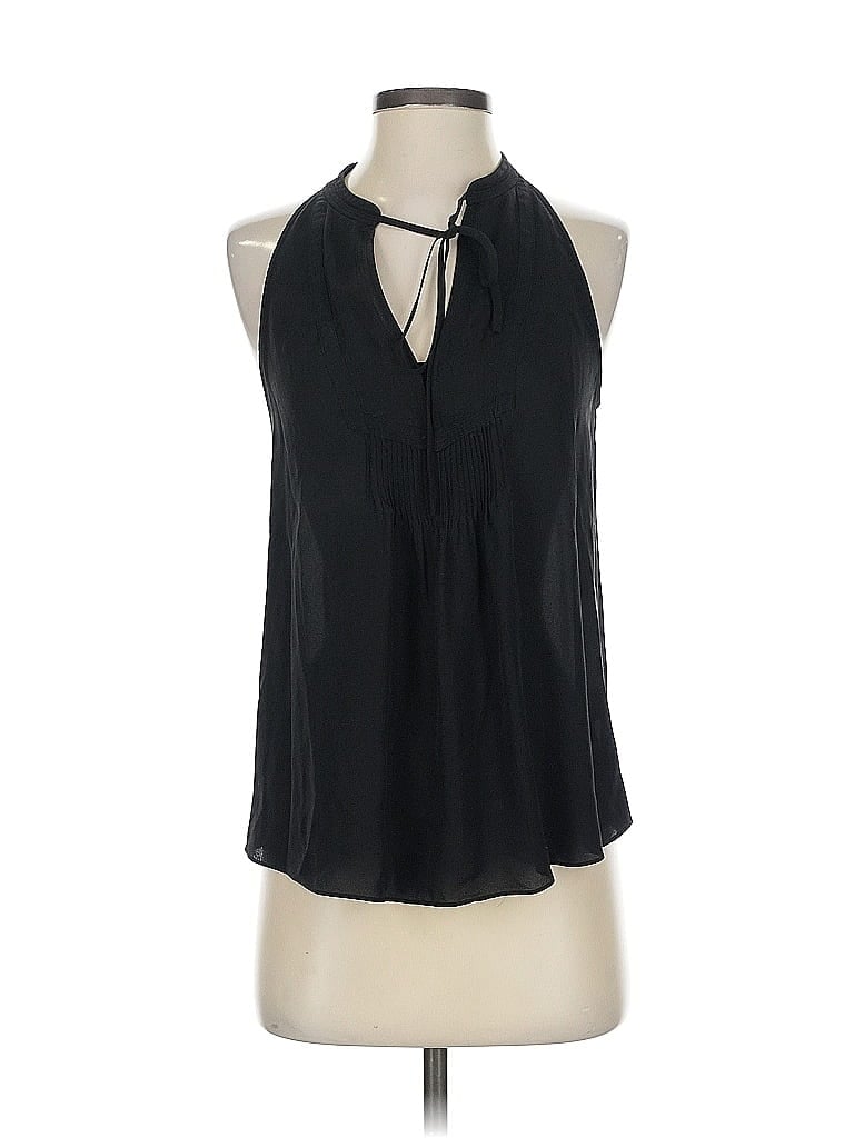 Pre-owned A.l.c Sleeveless Silk Top Black Halter Neckline Tops