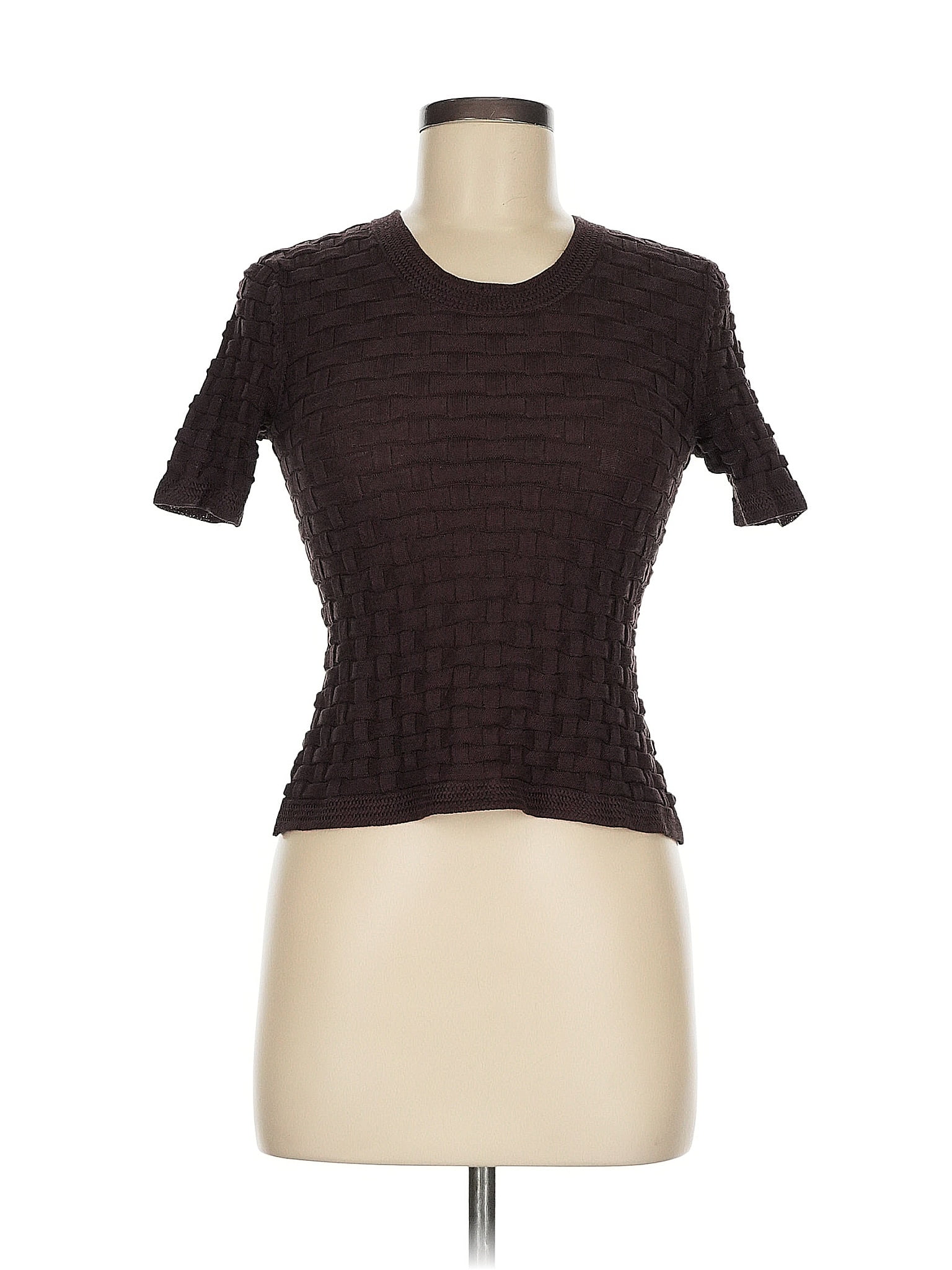 Carolina Herrera Brown Short Sleeve Top Size M