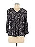 Fun2Fun 100% Rayon Black 3/4 Sleeve Blouse Size M - photo 1