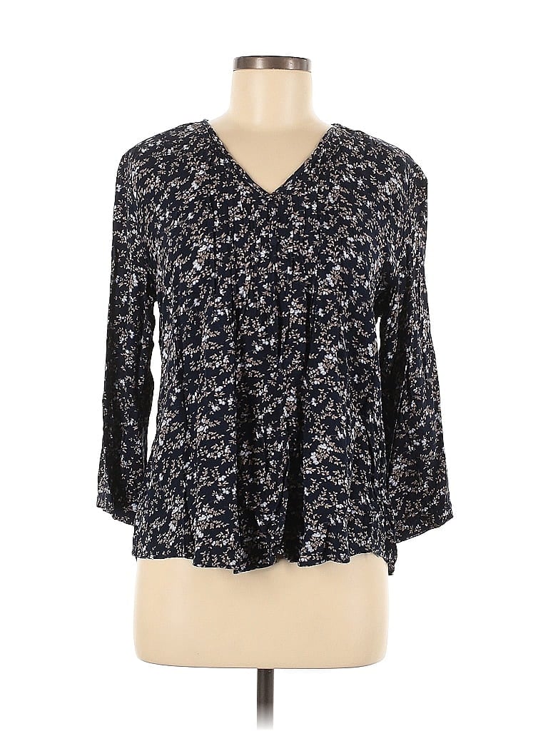 Fun2Fun 100% Rayon Black 3/4 Sleeve Blouse Size M - photo 1