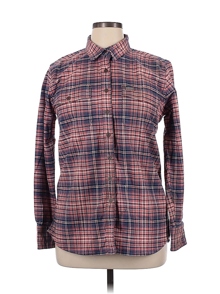Ariat Plaid Burgundy Long Sleeve Button-Down Shirt Size L - photo 1