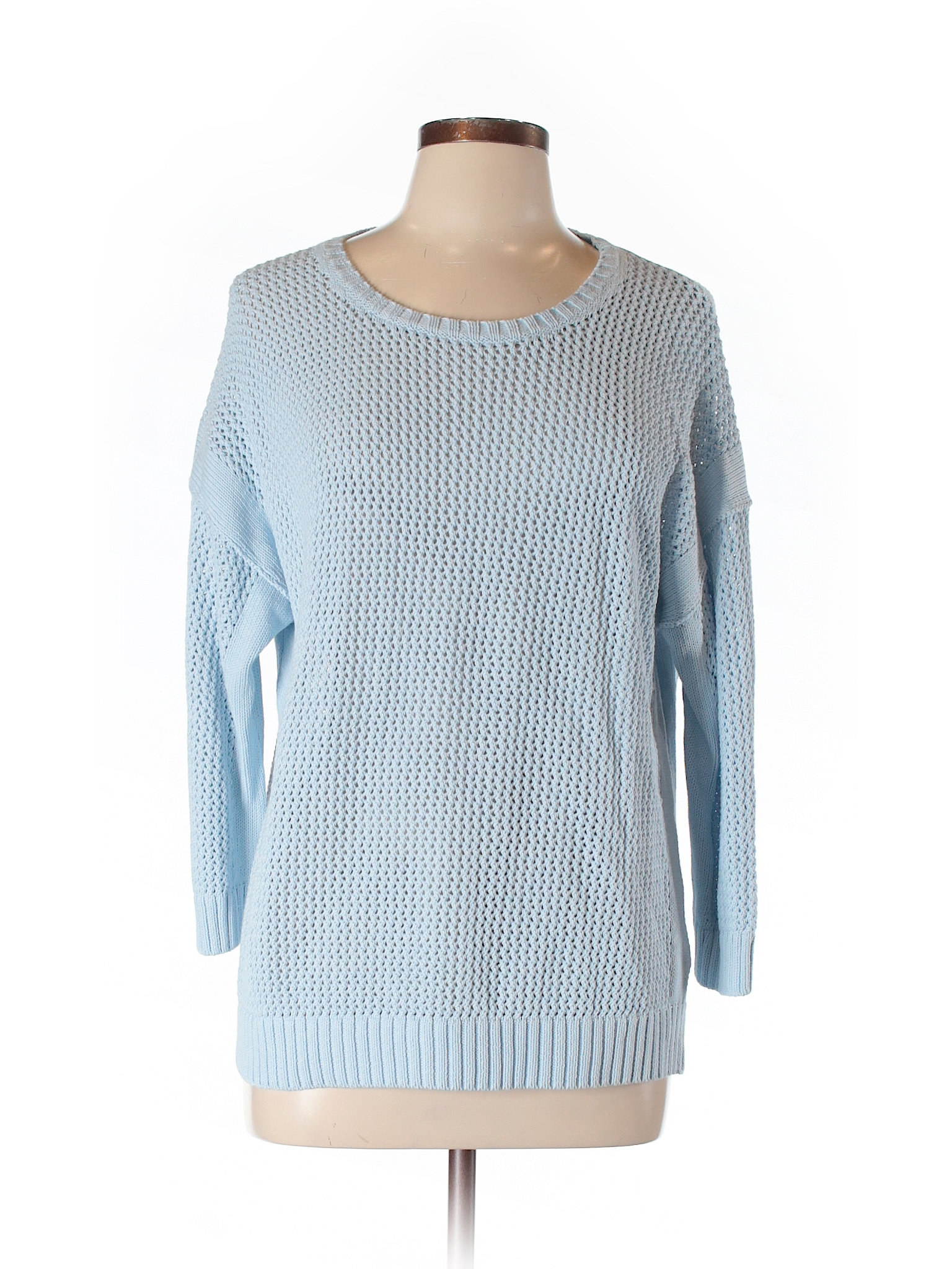 J.Crew Factory Store 100% Cotton Solid Light Blue Pullover Sweater Size ...