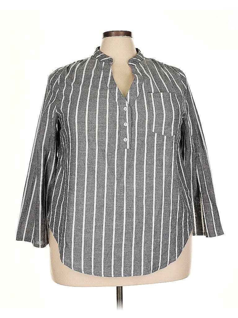 Click to view more detailed imagery on our partner's website Pre-owned Unbranded 3/4 Sleeve Blouse In Gray