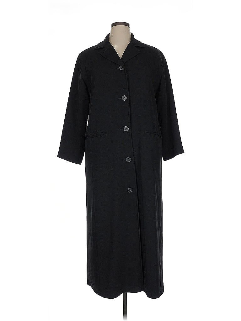 London Fog Black Trenchcoat Size 14 - photo 1
