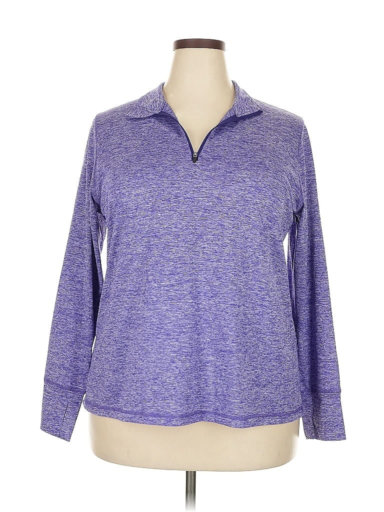 Ideology 100% Polyester Purple Long Sleeve Polo Size 2X - photo 1