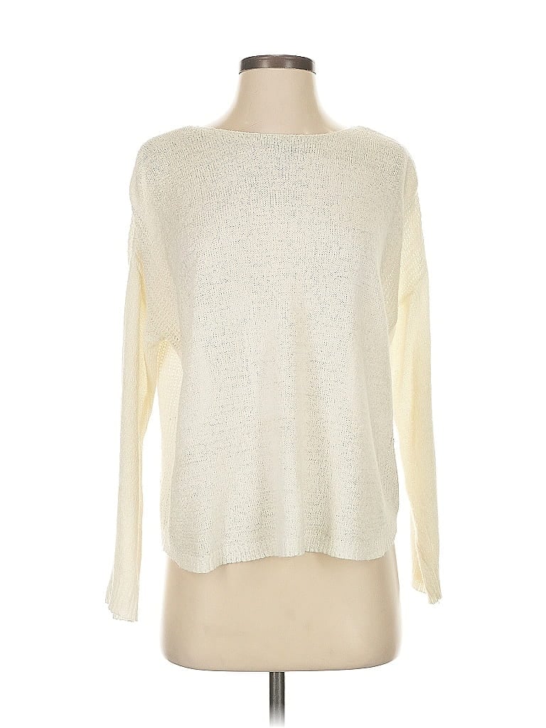 Pre-owned Lulus Long Sleeve Top Ivory Boatneck Tops In White
