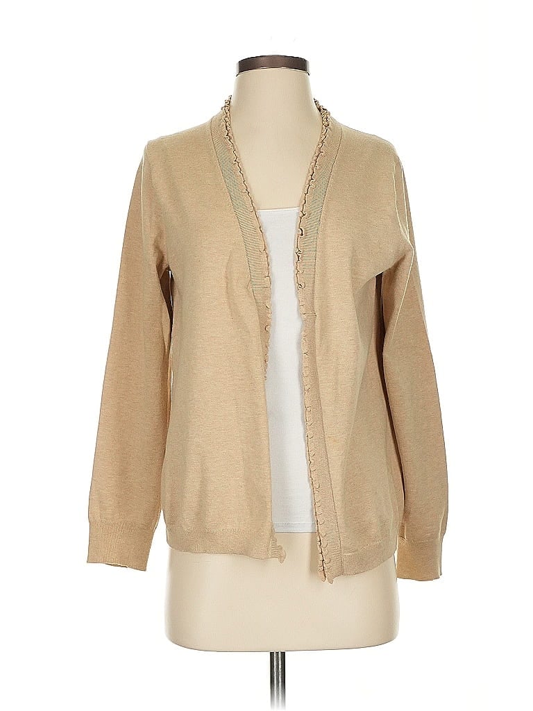 Pre-owned Lands' End Cardigan Sweater In Brown